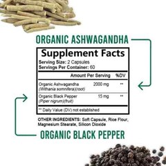 Ashwagandha Caps 2000mg-Supports Energy, Reduces Anxiety, Relaxation,Supplement