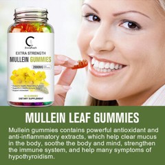 Mullein Leaf Gummies 2000mg For Lung Cleanse Detox Herbal Dietary Supplement