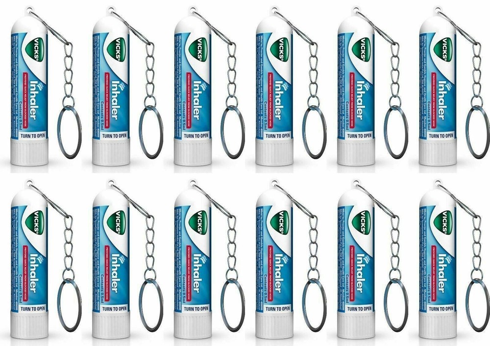 Vicks Inhaler Relief for Cold Sinus Nasal Congestion Allergy – 12 Pcs