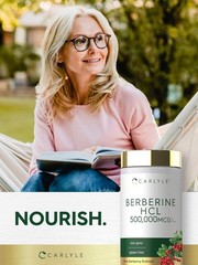 Berberine 500,000mcg | 60 Capsules | Berberine HCL | Vegetarian | by Carlyle