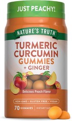 Nature’s Truth Turmeric and Ginger Gummies | 70 Count | Peach Flavor | Vegan, No