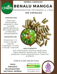 100 CAPSULES Dendrophthoe Petandra(L.) MIQ Benalu Mangga NATURAL ORGANIC HERBS