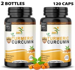 TURMERIC BLACK PEPPER 95% CURCUMIN ANTIOXIDANT 10,000mg EXTRACT 2X 60 CAPSULES