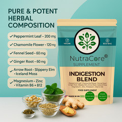 Indigestion Extract Blend Capsules 750mg-Health Digestion-100%Vegan&Natural Caps