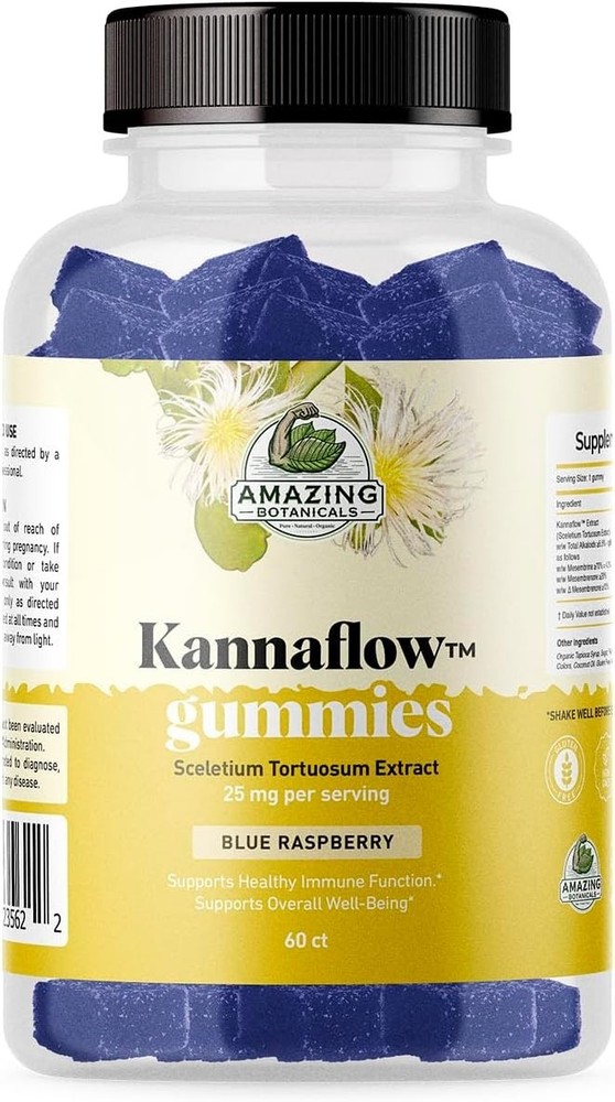 Kannaflow Kanna Gummies 25mg Sceletium Tortuosum – Mood, Focus & Calm – 60 count