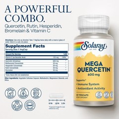 SOLARAY Mega Quercetin with Bromelain, Vitamin C and 60 Count (Pack of 1)