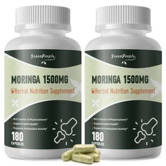 Green People /Moringa/2 Pack /1500mg /Supports Energy /180 Caps /Best By 02/2027