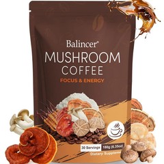 Mushroom Coffee, 6 Adaptogenic Mushrooms with Lion’s Mane, Cordyceps, Turkey Tai