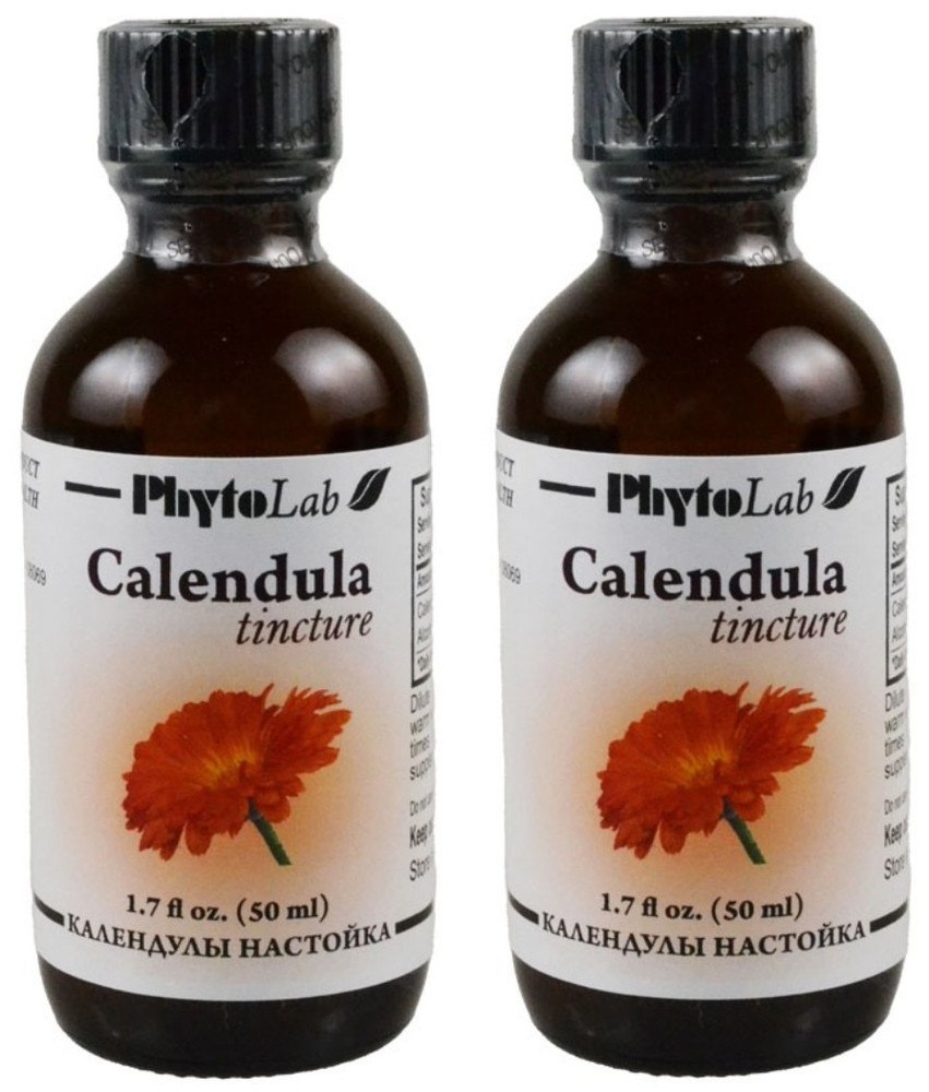 2 x Calendula Flowers Tincture 1.7 fl oz 50 ml PhytoLab USA Exp 07/2028