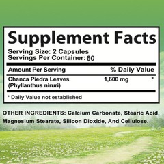 Chacha Piedra Capsules 1600 Mg Phyllanthus Niruri, Stone Crusher