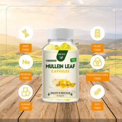 Mullein Leaf Capsules For Lung Cleansing & Detox Herbal Dietary Supplement Pills