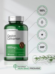 Ceylon Cinnamon 6000 Mg Sugar Metabolism Weight Management Support, 150 Capsules