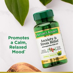 Nature’s Bounty Anxiety & Stress Relief Ashwagandha KSM-66 L-Theanine 50 Ct
