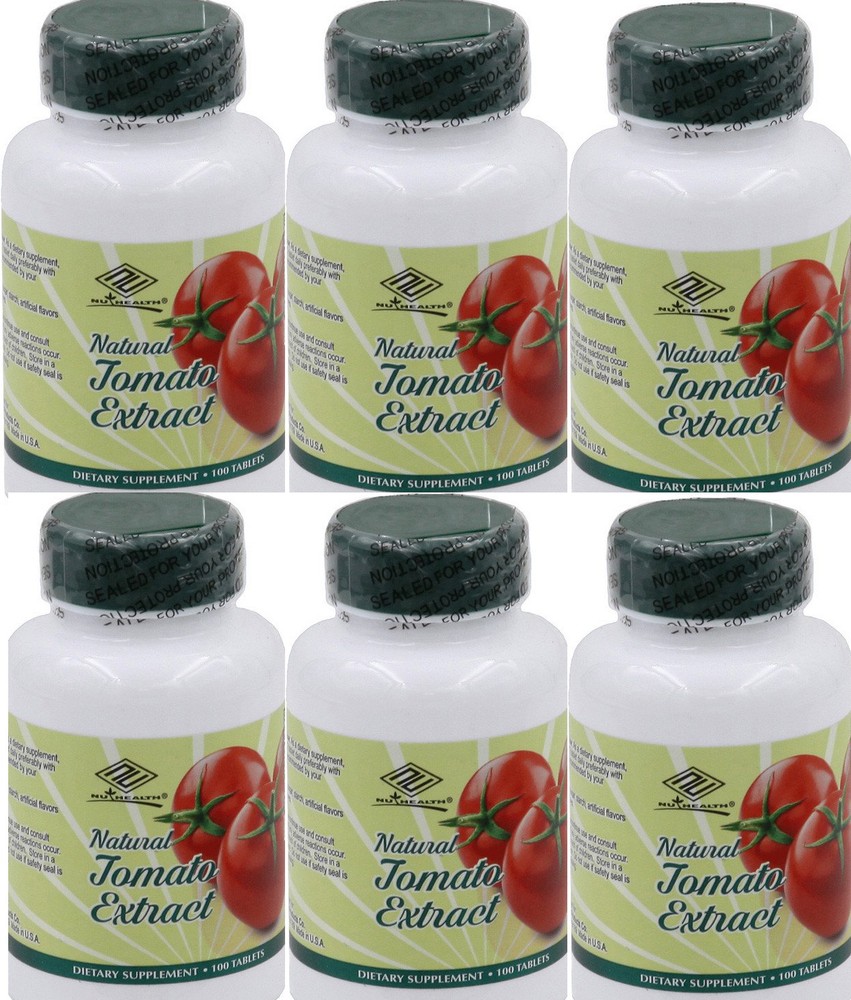 6x Natural Tomato Extract with Lycopene selenium Antioxidant 100 tablets/bottle