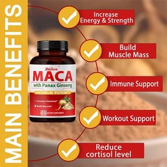 Maca Root 6000mg -30/60/120caps Hormonal Balance, Pure Natural Vegan Gluten-Free