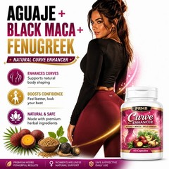 Aguaje + Black Maca + Fenugreek – Natural Glute, Hip & Curve Enhancer – 60 Caps