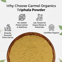 CARMEL ORGANICS Triphala Fruits Powder Helps Relieve Constipation 100g m986