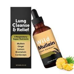 Premium Wild Mullein Leaf Extract Organic Lung Cleanse Drops Lung Plant-based He
