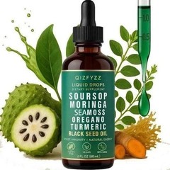 2 BOTTLES-Qizfyzz Soursop Bitters Liquid Drops 10-1 Herb Extracts Overall Health