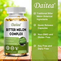 Organic Bitter Melon 120 Softgel Blood Sugar Digestive Health Support 2500mg