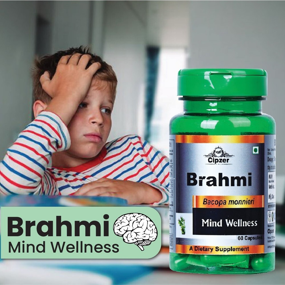 Cipzer Brahmi 60 Capsule | Stress Reducer, Improve Mental Health, Better Sleep