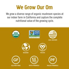 Om Master Blend Organic Mushroom Supplement 317oz with Cordyceps Reishi Lions…