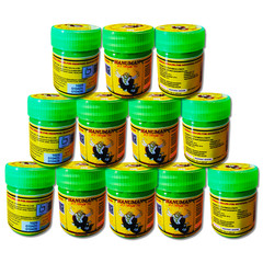 Thai Herbal Inhaler Set, Natural Aromatherapy, Pack of 12 Jars
