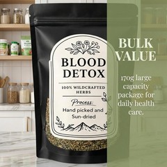 Jamaican Healing Garden Blood Detox Tea, Wildcrafted Herbs with Guaco, Burdock R