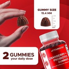 2 Pack – Vitamatic Vegan Cranberry Gummies, 1000mg per Serving 60 Count