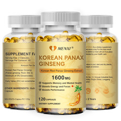 Red Korean Panax Ginseng 1600mg 120 Capsules – Energy/Endurance/Memory/Sex Drive