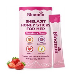 Vlsdoin Bloomin Honey Sticks, with Shilajit, Shatavari & Saffron, Strawberry …
