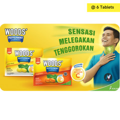 WOODS LEMON Peppermint Lozenges Sore Throat Health Freshens Breathing Relax 12X