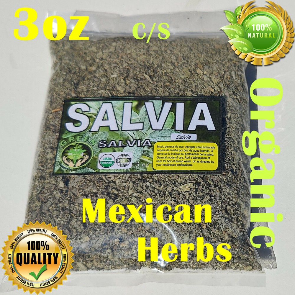 Salvia Hierba te, Sage Herbs Tea, Organic salvia officinalis, 3oz salvia comun !