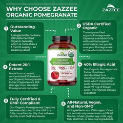USDA Organic Pomegranate 20:1 Extract, 40% 100 Count (Pack of 1)
