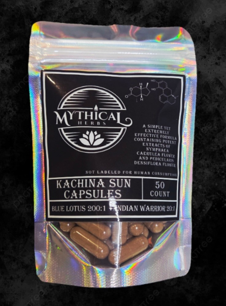 Kachina Sun – Indian Warrior & Blue Lotus Capsules : Relaxing Herbs | Love Blend