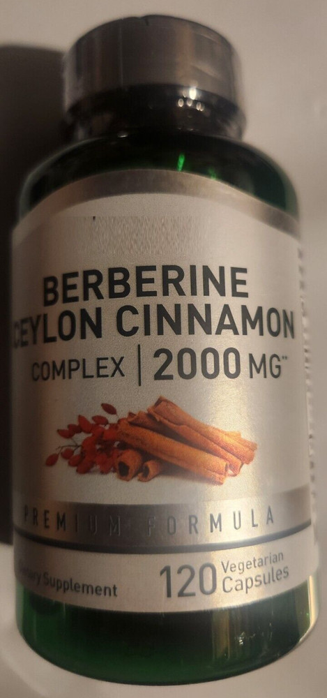 Berberine Plus Ceylon Cinnamon 2000mg 120 Vegeterian Caps Non GMO USA