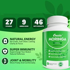 60 ct 800mg Capsules MORINGA for Immune Support & Gut Health 100% Pure exp 12/26