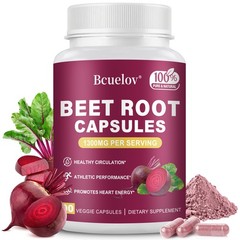 Natural beetroot extract: promotes blood circulation & heart health, 90 capsules