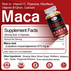 Organic Maca Root Capsules Peruvian Maca Extract Muscle Enhancing For Men Women