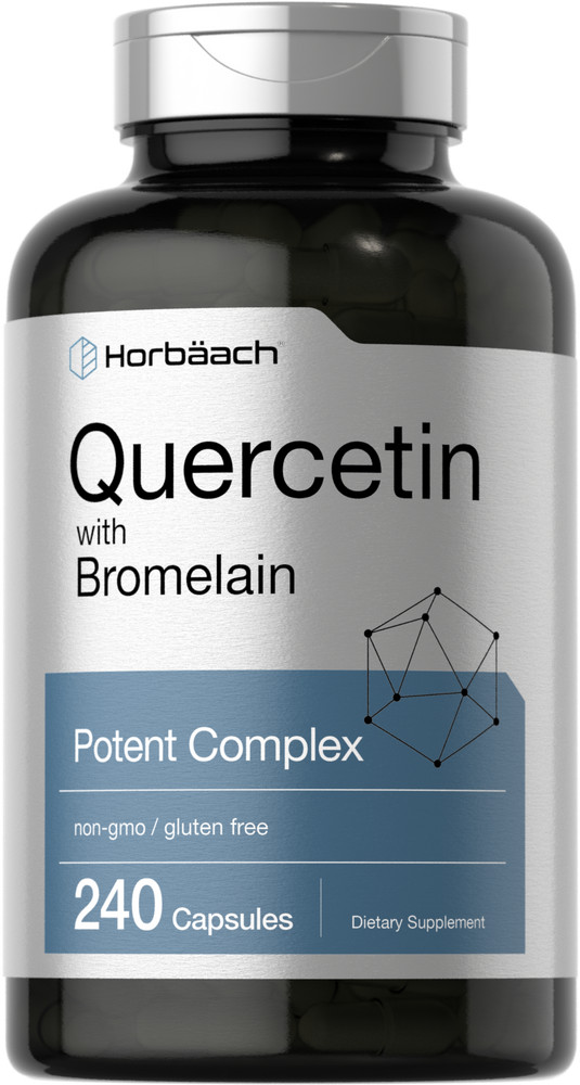 Quercetin with Bromelain Supplement | 240 Capsules | by Horbaach