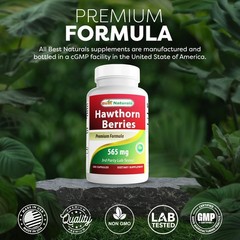 Best Naturals Hawthorn Berry 565 mg 180 Capsules (180 180 Count (Pack of 1)