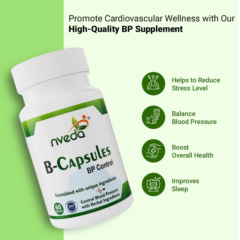 Nveda BP Control for Blood pressure, Ayurvedic Medicine, BP Control 60Capsules