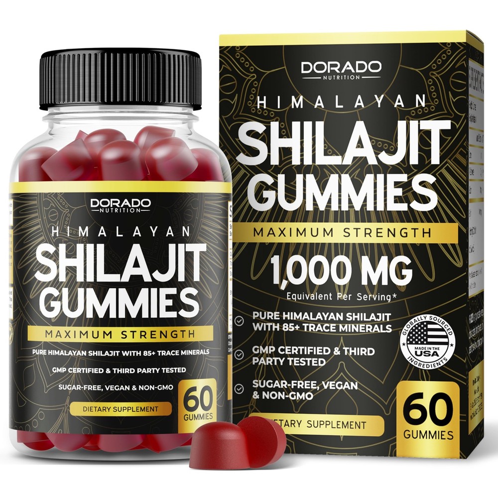 Shilajit Gummies For Men & Women 1000mg (High Potency 60 Count (Pack of 1)