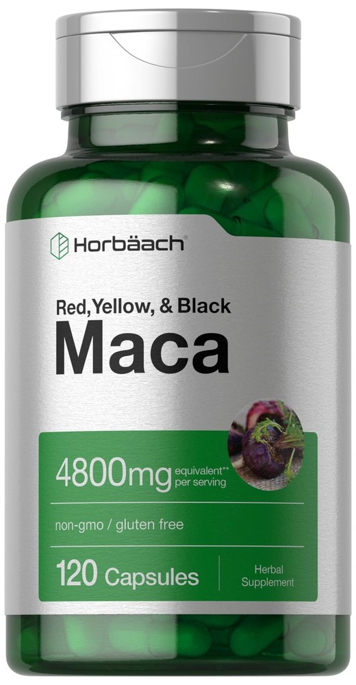 Horbäach Maca Root Capsules for Men and Women | 120 120 Count (Pack of 1)