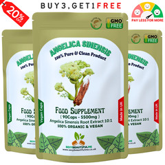 Angelica Sinensis 5500mg Capsule- Dong Quai – PMS Relief, Estrogen Balance-VEGAN
