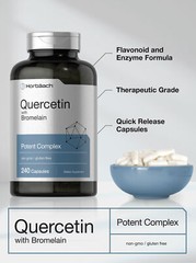 Quercetin with Bromelain Supplement | 240 Capsules | by Horbaach