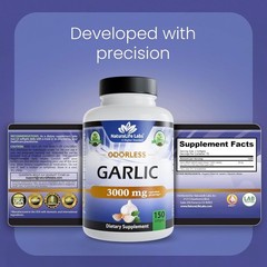 Odorless Garlic – Concentrated 100:1 Garlic Extract with Olive Oil – 150 Soft…