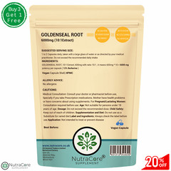 Goldenseal Root Capsules, 6000mg (12% Berberine) Anti-inflammatory Health-90Caps