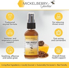 Mickelberry Gardens Raw Honey Propolis Soothing Throat Spray, 2 fl oz