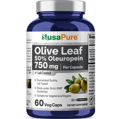 Olive Leaf Extract 750 mg – 50% Oleuropein – Vegan and Vegetarian Non-GMO – S…